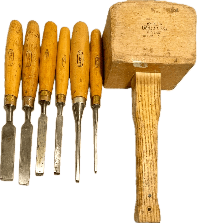 Marples Wood Chisels with Wooden Mallet