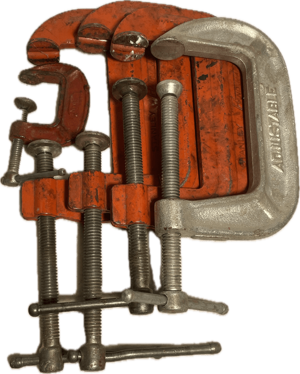 3 Stanley 3” C-Clamps, 3” C-Clamp and 1” C-Clamp