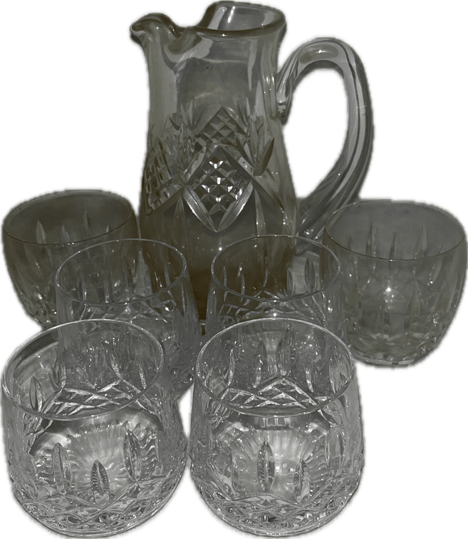Glass Pitcher with 6 Glass Cups