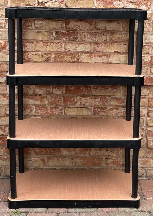 Black Plastic Shelf With Laminate Liners