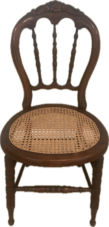 Antique Wood Chair With Cane Seating
