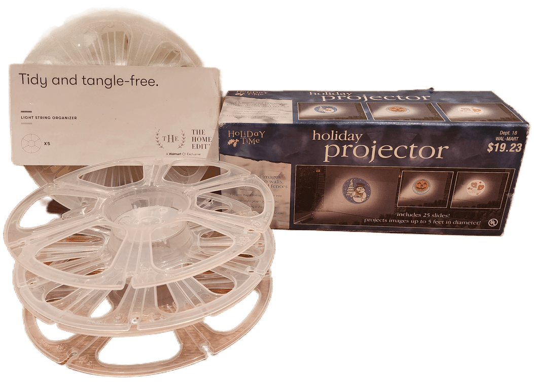 Holiday Time Holiday Projector and 7 Light String Organizers