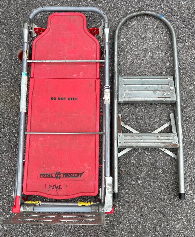 Total Trolley Ladder/Wheeled Cart and Step Stool