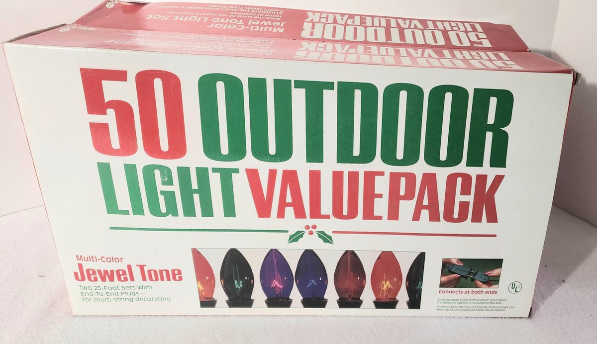Three Sets of 50 Outdoor Multi-color Jewel Tone Light Set, All Work, One is Missing a Few Bulbs