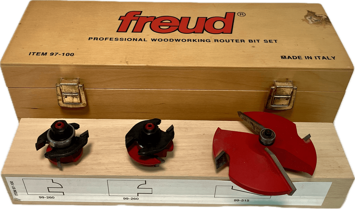 Frued Professional Woodworking Router Bit Set with Wooden Case