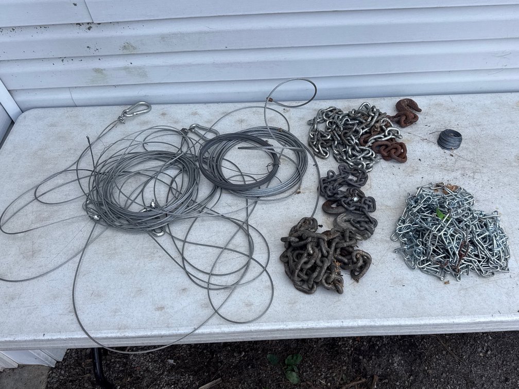 Assortment of Chain, Cable, and Wire