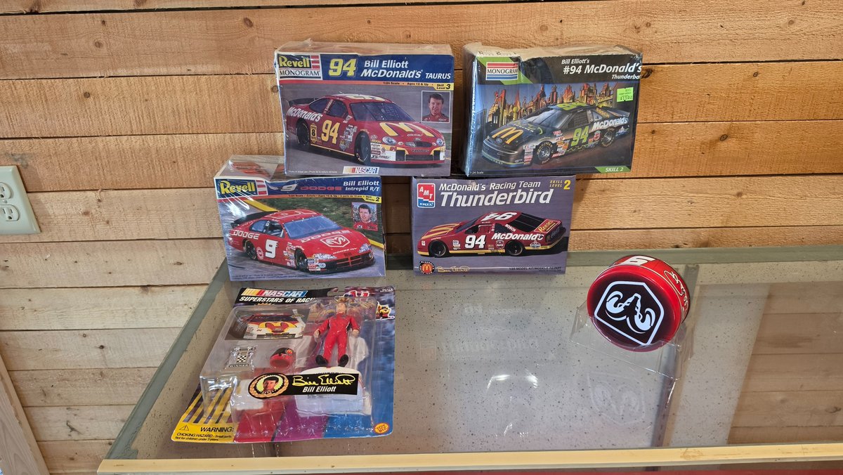 3 model cars and one box - two other cars