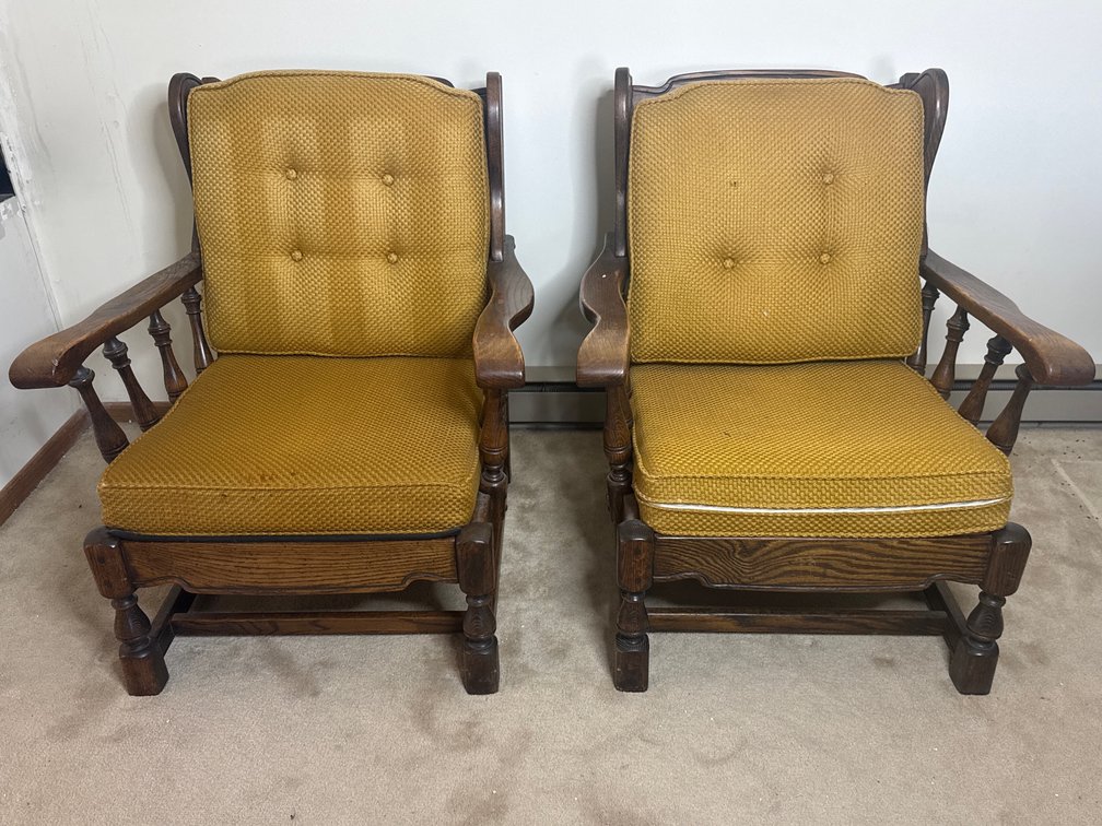 2 Vintage mid-century Cushman Colonial Creations armchair’s