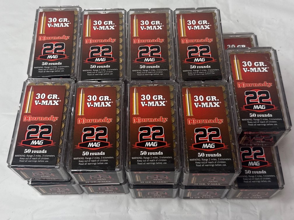 .22mag 30 Grain V-Max Hornady ammo
