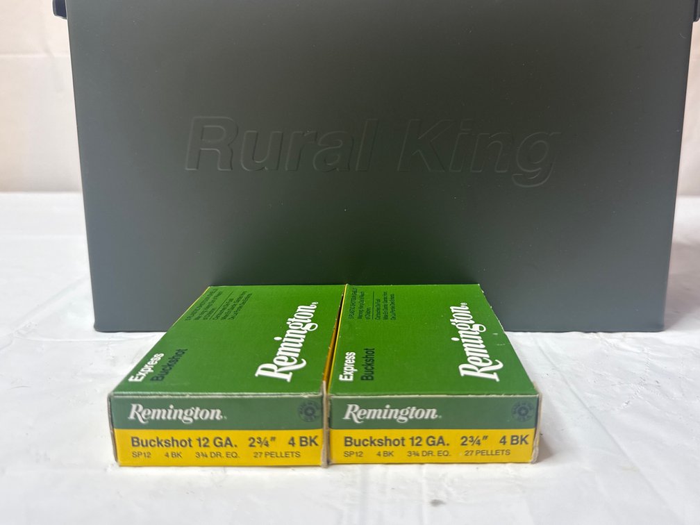 Remington 12ga Buckshot ammo with Ammo Can
