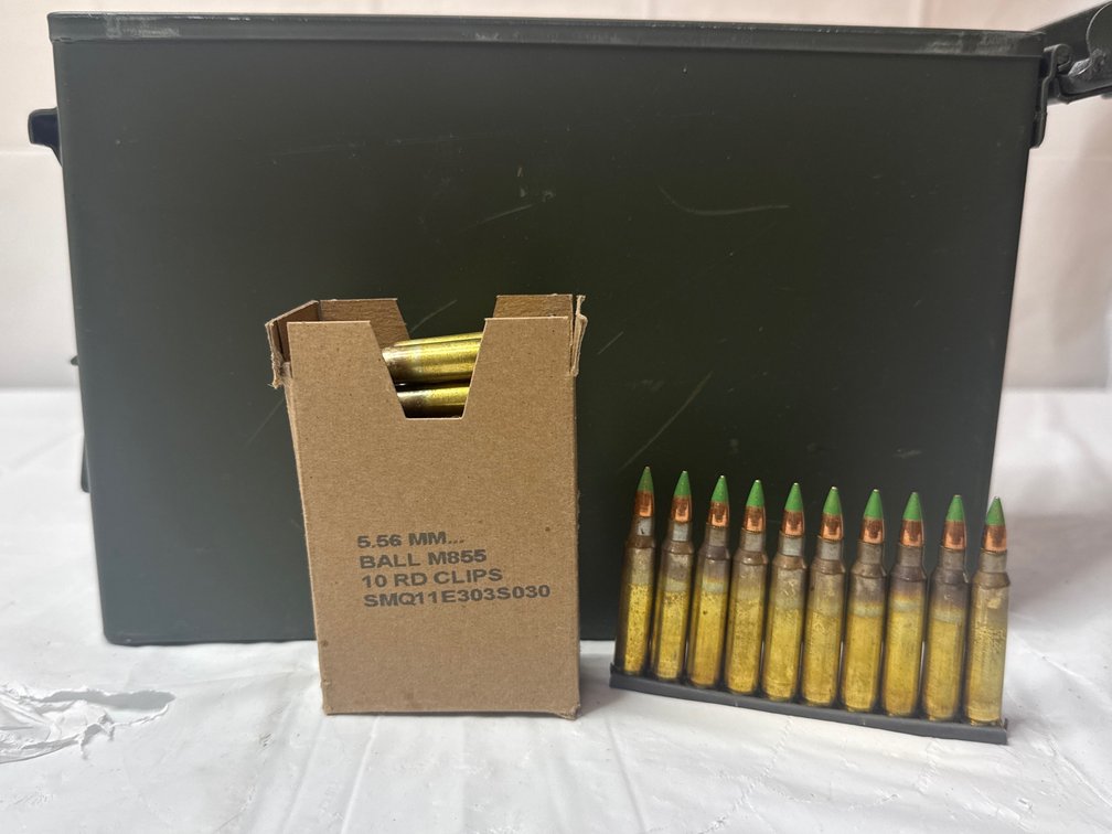 Assortment of 5.56 Ammo with Ammo Can