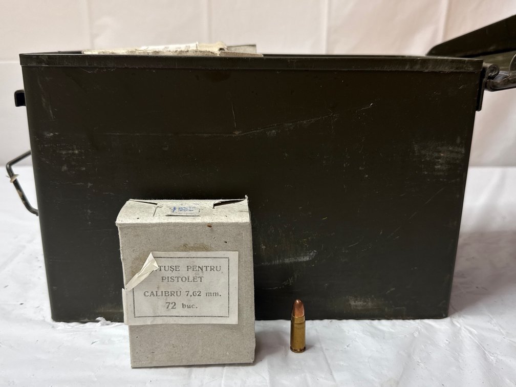 Assortment of 7.62x25mm Ammo with Ammo Can