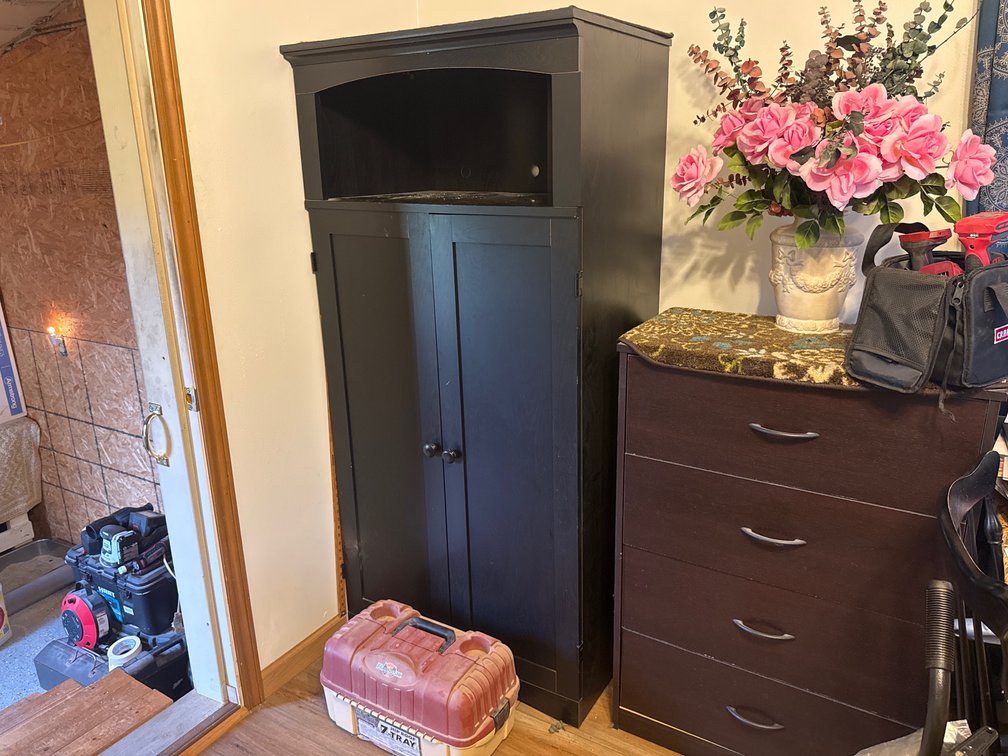 Cabinet and accessory box with contents