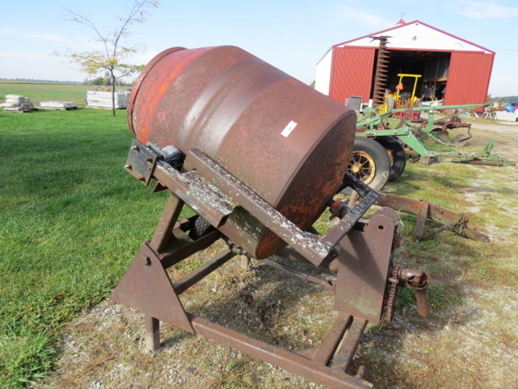Vintage Tractor mounted cement mixer