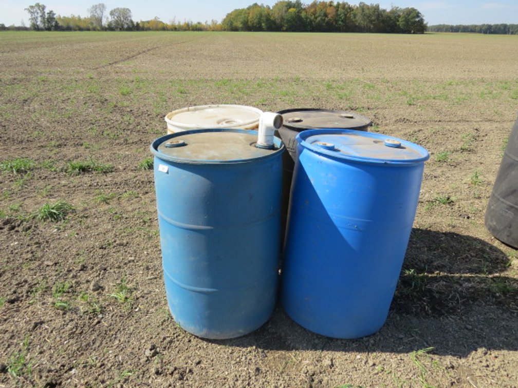 50-Gallon plastic drums