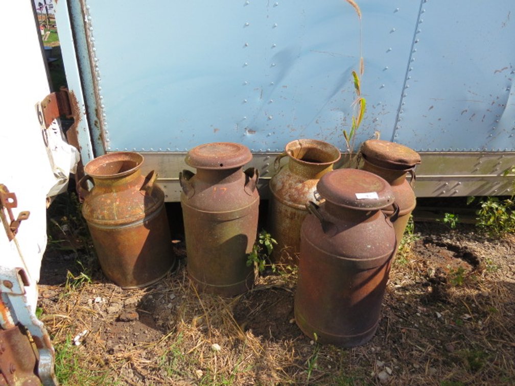 (5) Antique milk jugs