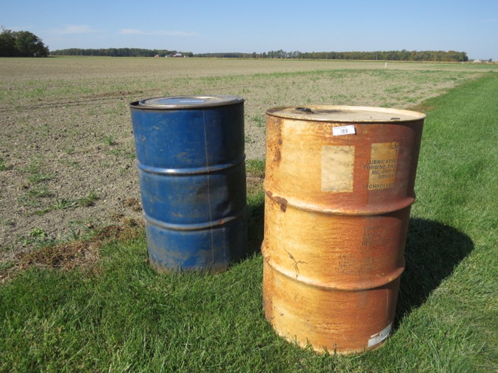 (2) 50-Gallon metal drums