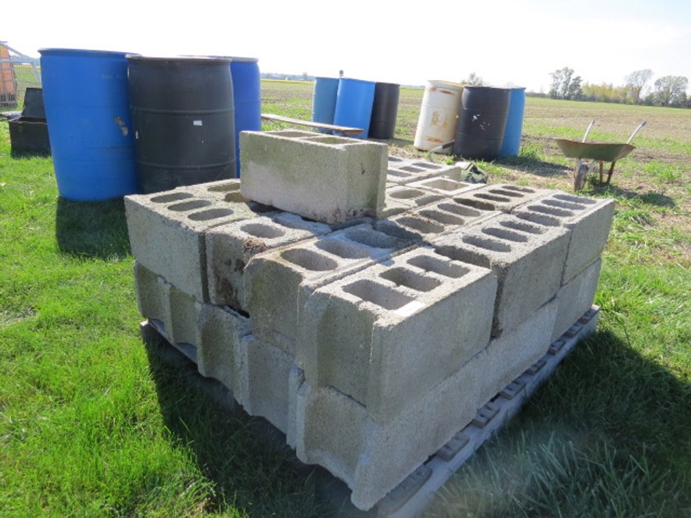 Pallet of cinder blocks