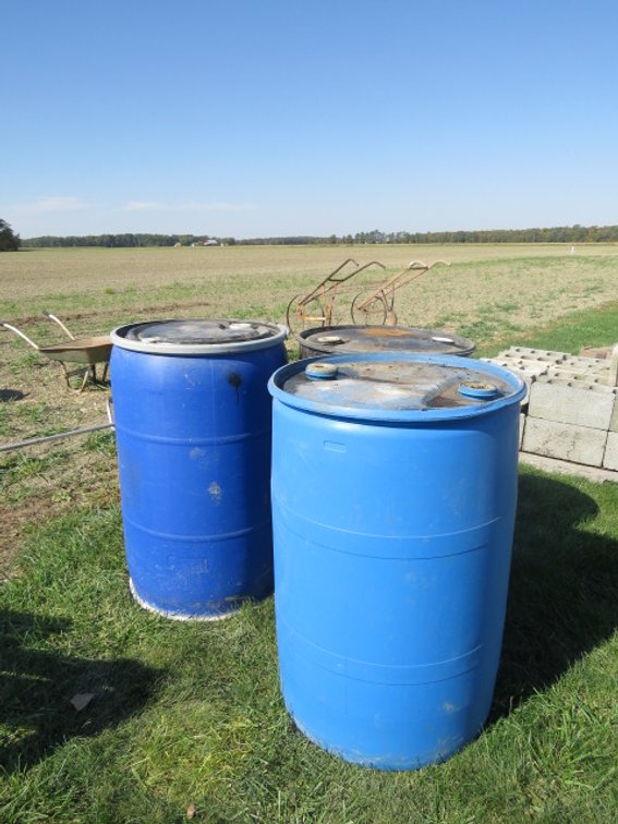 (3) 50- Gallon plastic drums