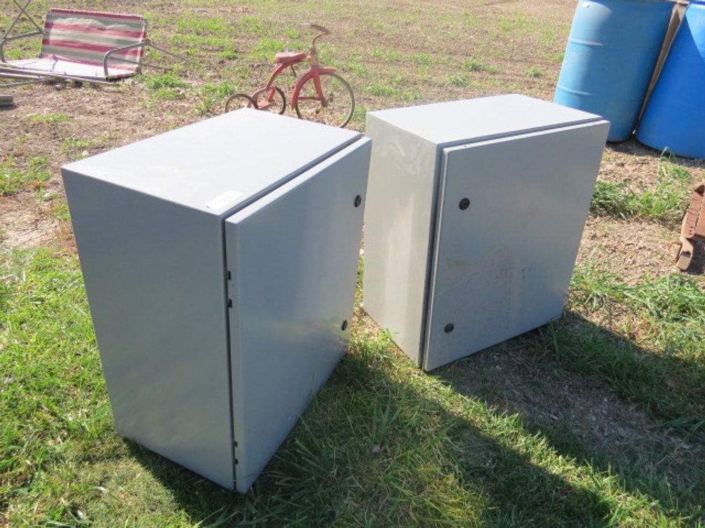 (2) Matching metal cabinets