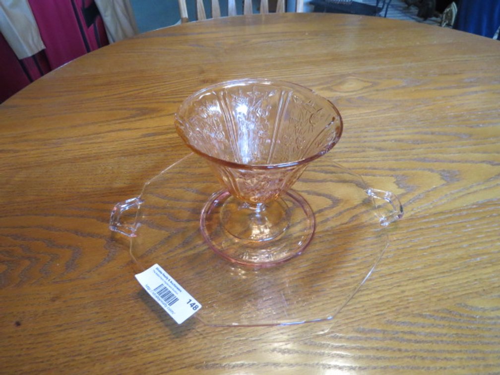 Pink Glass Compote
