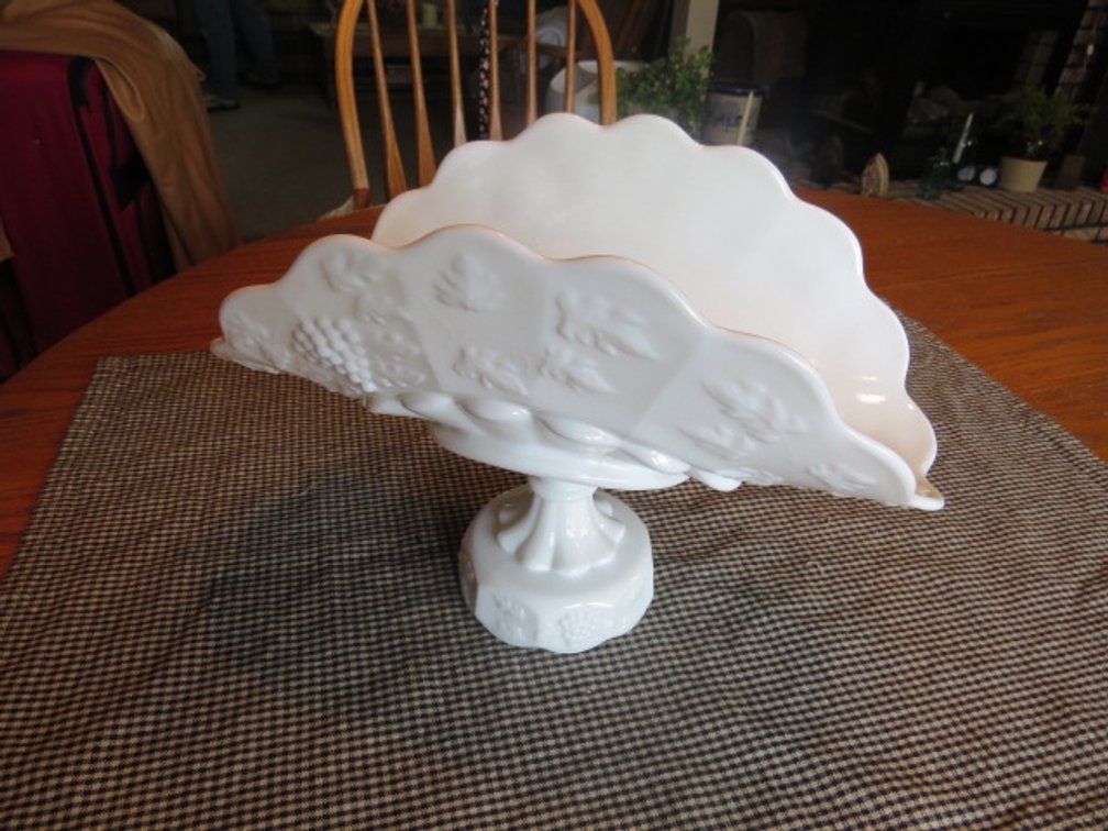 White Milk Glass Compote