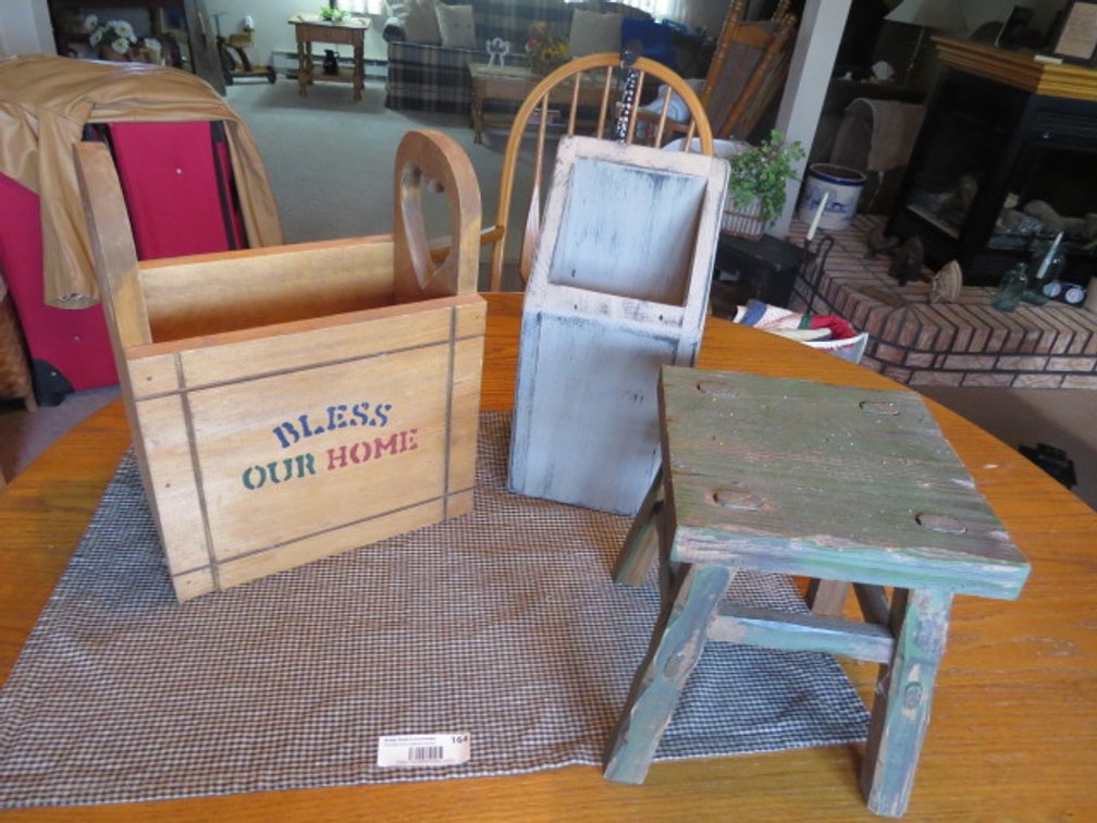 Wooden Crate & Small Stool