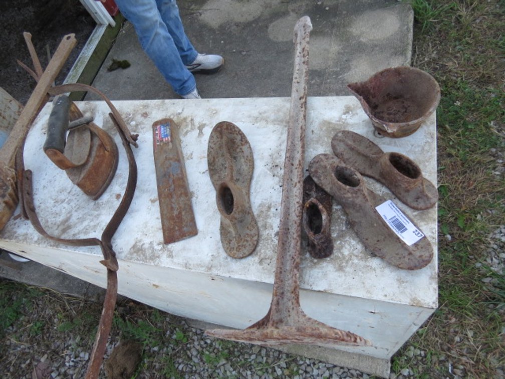 Collection of cast iron cobbler & shoemaking tools