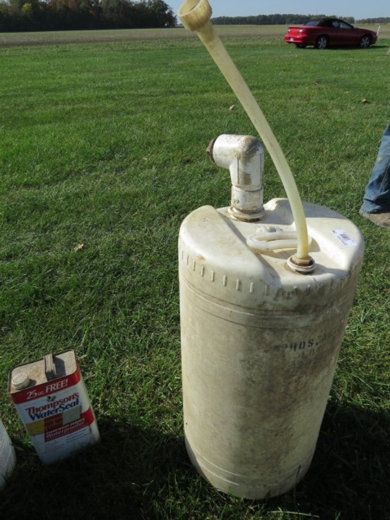 White plastic utility container