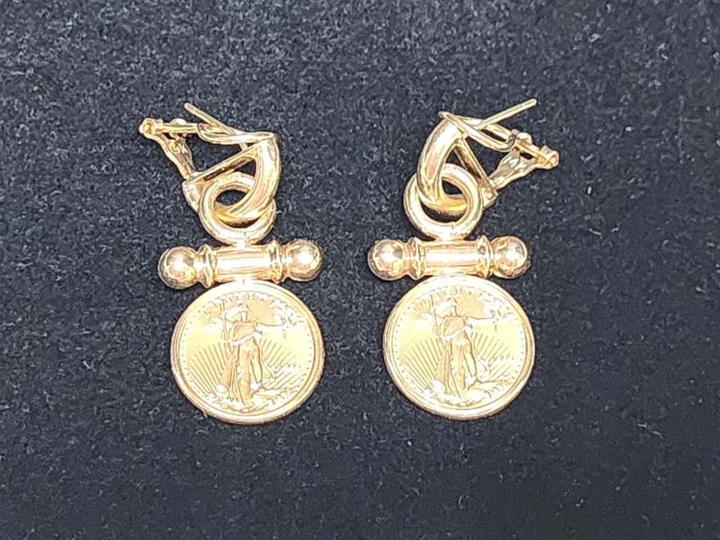 14K Liberty Coin Earrings