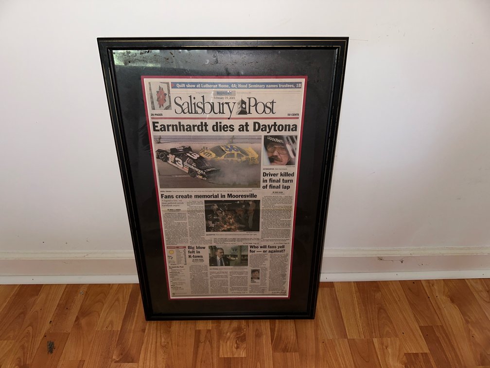 Framed Salisbury Post Earnhardt Article