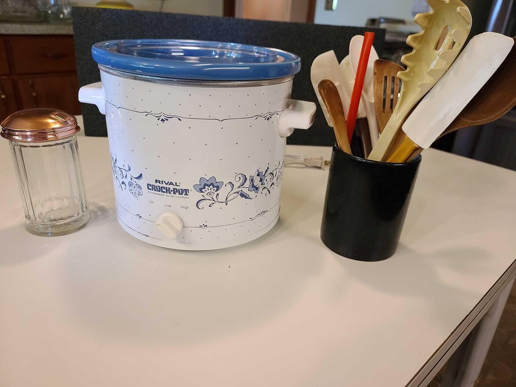 Rival Crock Pot/Sugar Dispenser/Utensils