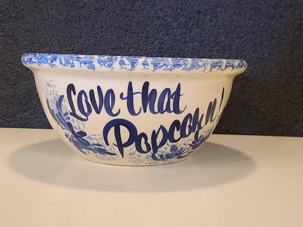 Pottery Popcorn Bowl/Bread Warming Tile