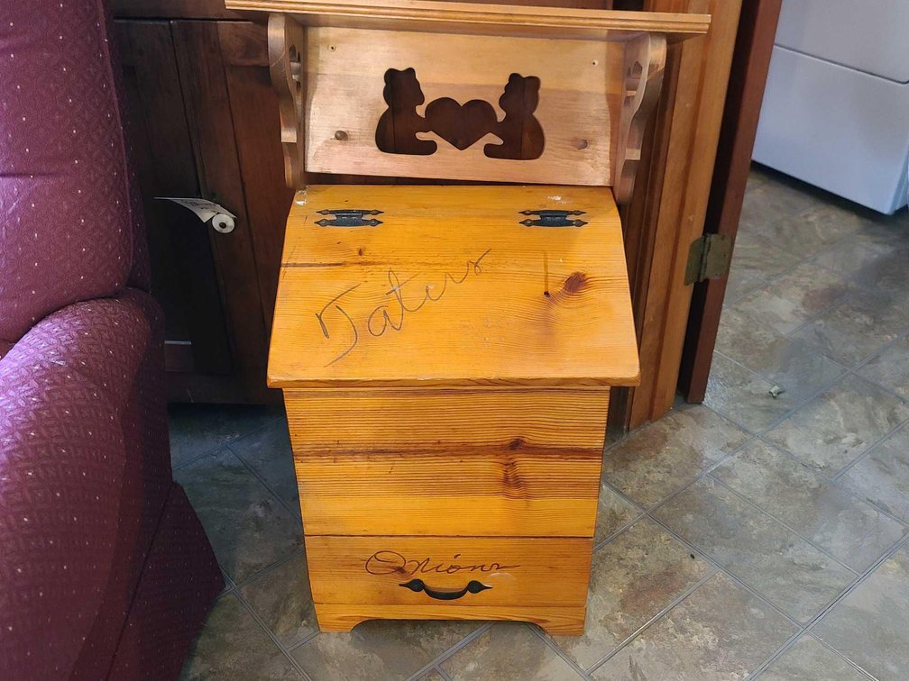 Wooden Tater & Onion Box/Wall Shelf
