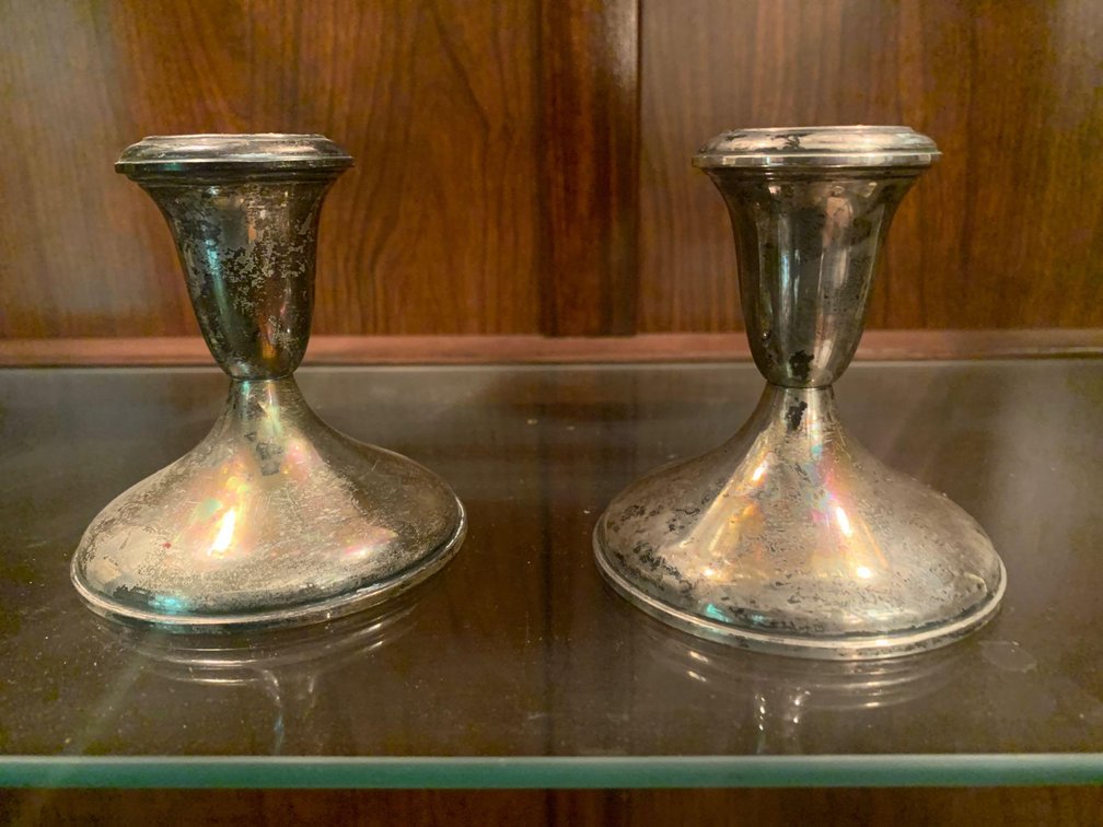 Empire Weighted Sterling Candlestick Holders