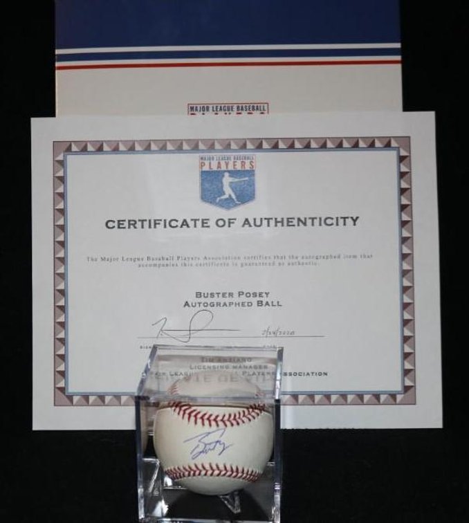 Baseball autographed by Buster Posey of the San Francisco Giants 