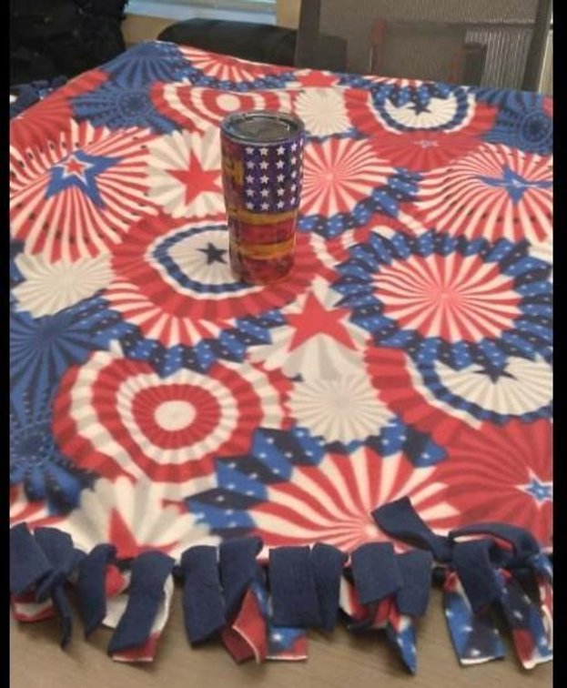 American Flag Blanket and 20 oz Tumbler