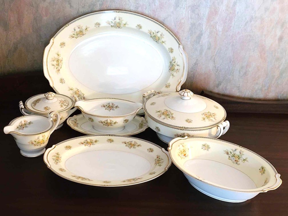 Noriake Rose China Serving Pieces (Occupied Japan)