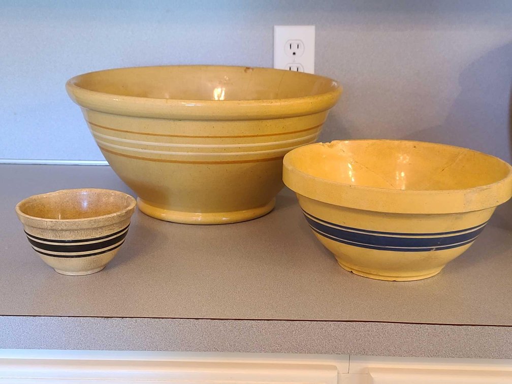 Antique Banded Mixing Bowls