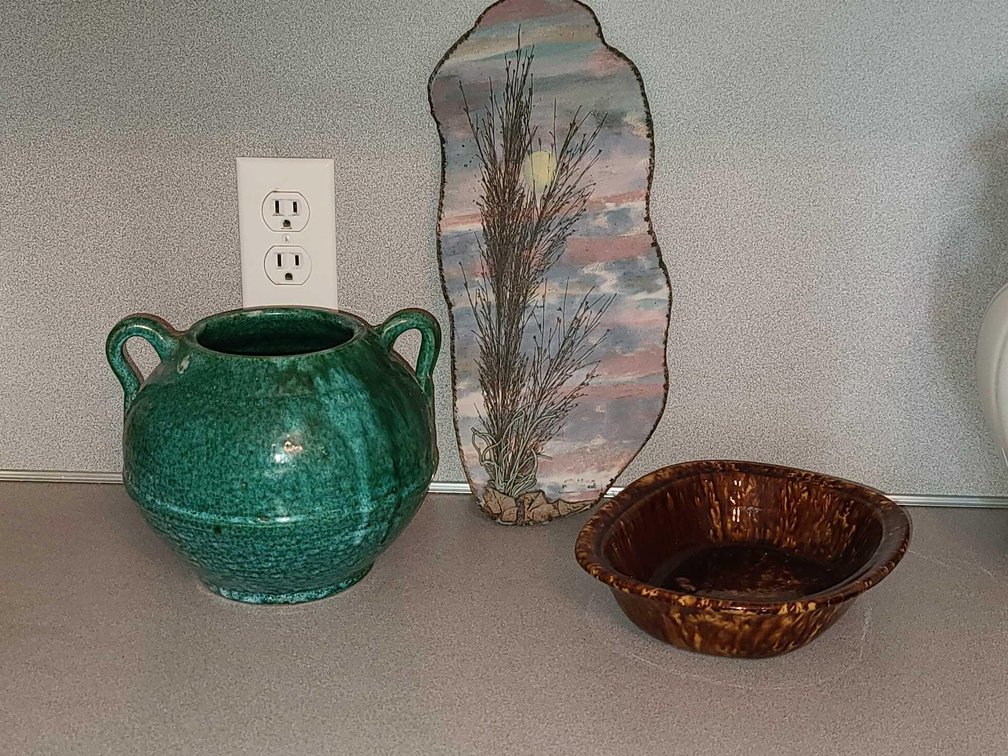 Sponge Ware Bowl/Stone Art/Jug