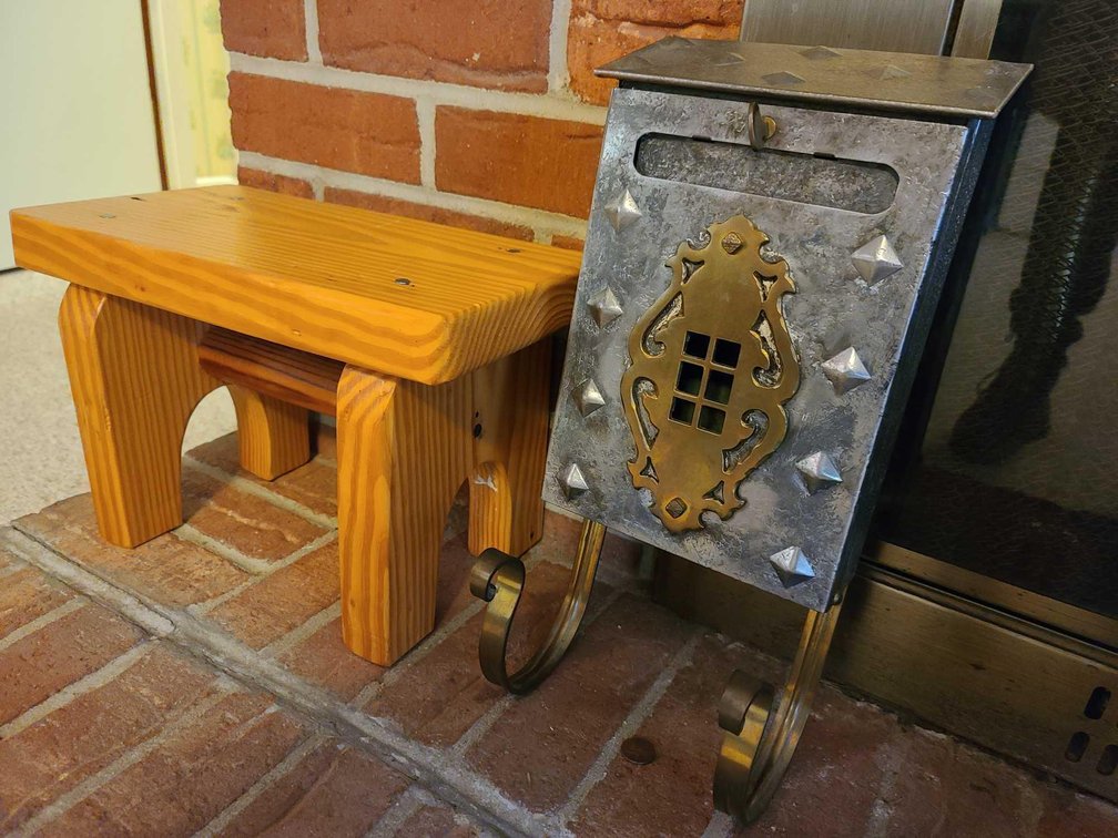 1920's Brass Mailbox/Step Stool