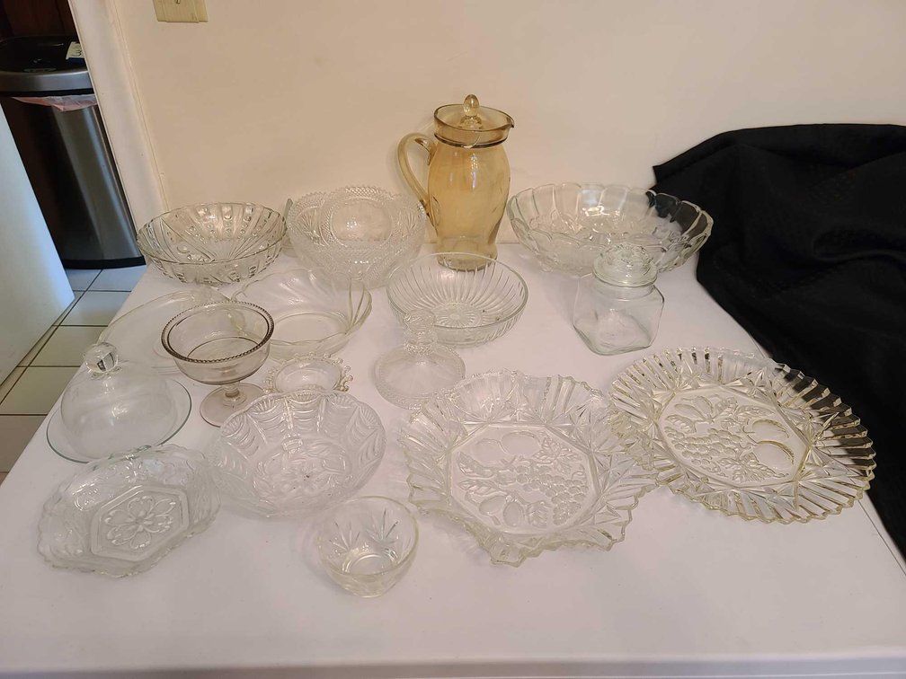 Fruit Bowl/Cake Plates/Pitcher/Butter Dish