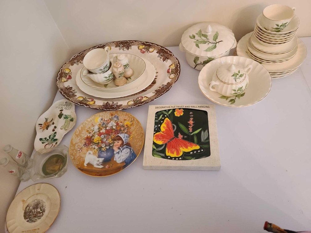 Turkey Platter/Leaf Pattern Dishes