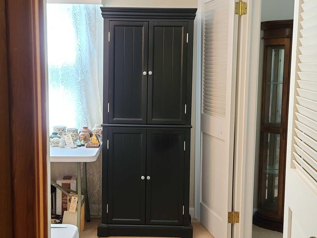 Black Wooden China Cabinet