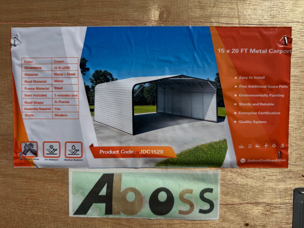 15x20FT METAL CARPORT