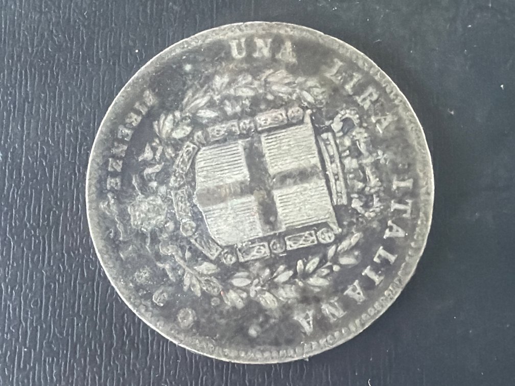 Vittorio Emanuele II Italian 1 Lira Silver Coin