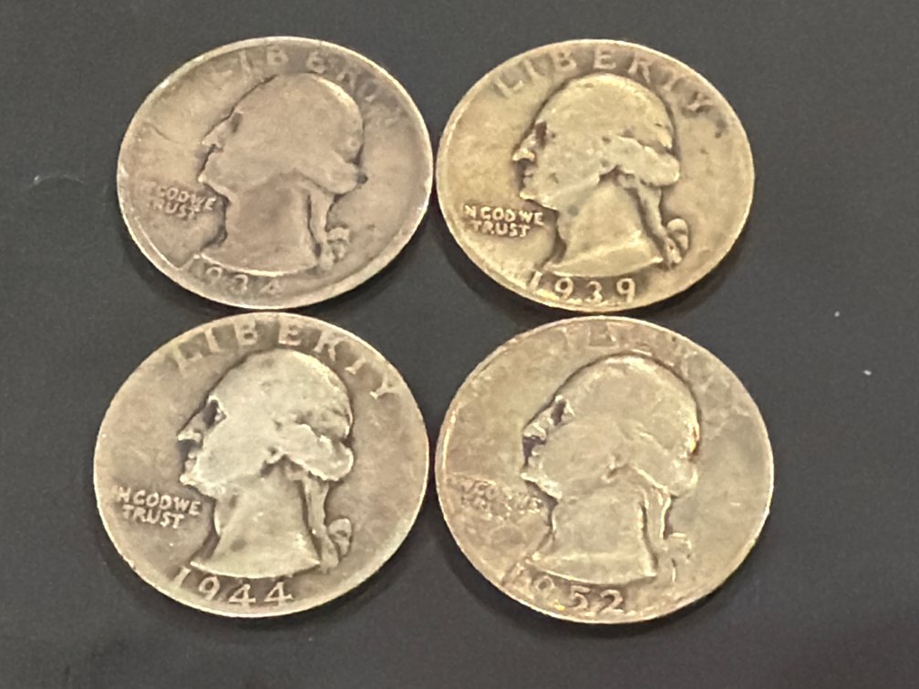 United States Washington Silver Quarters (4)