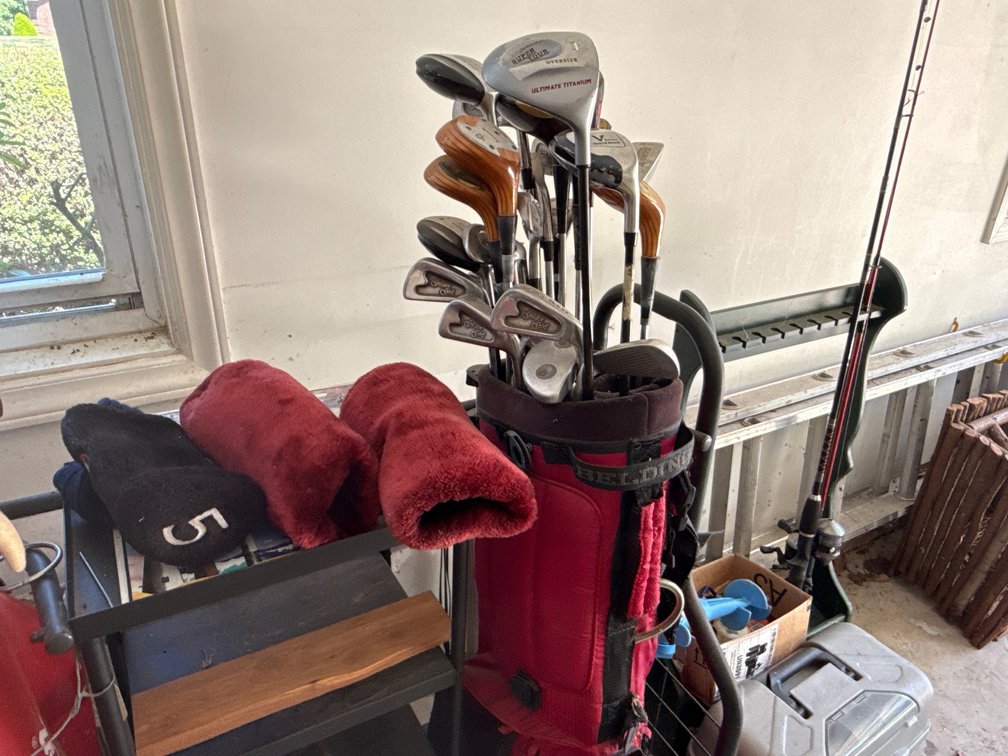 Golf Bag and Clubs.