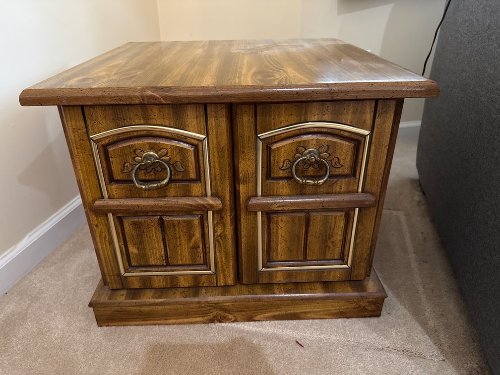 Traditional Wooden Double-Door End Table