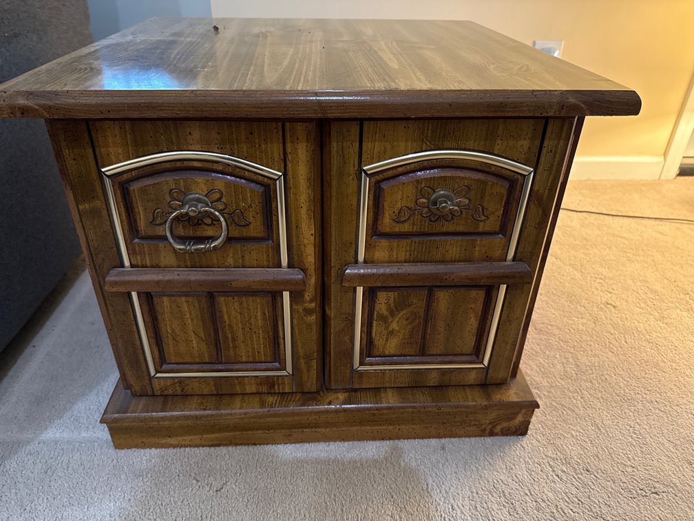 Vintage Distressed Wooden End Table